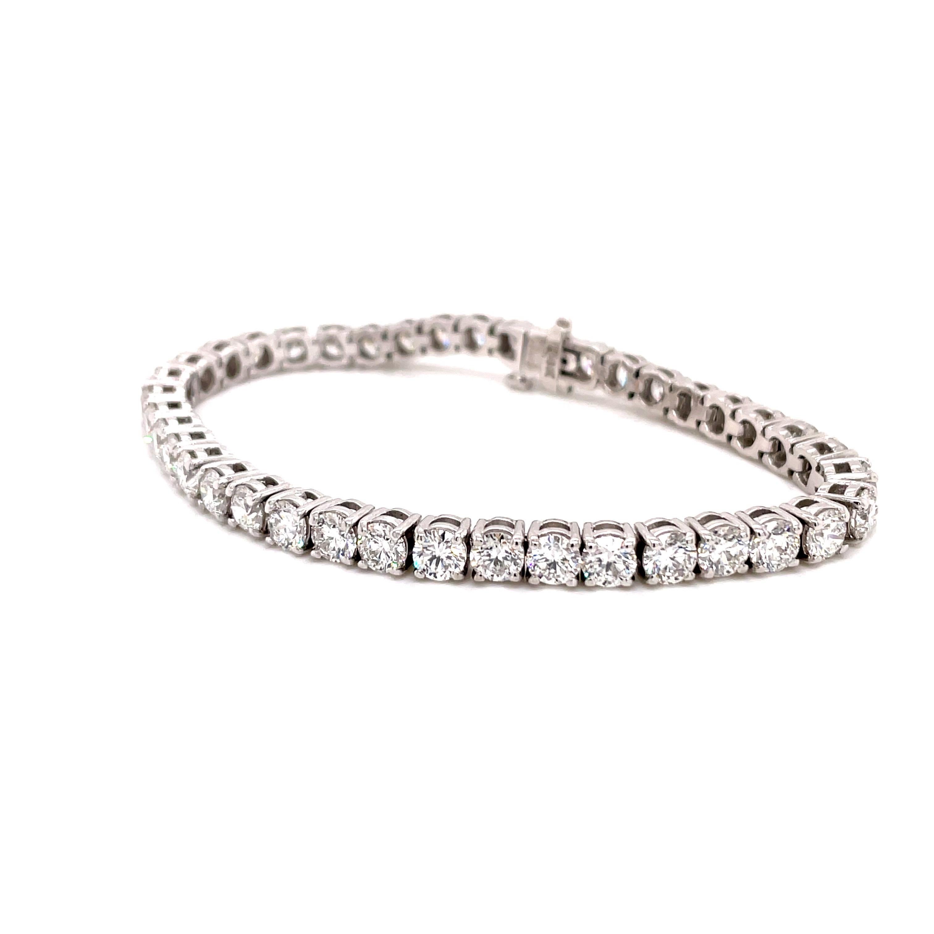 Contemporain Bracelet tennis avec 14 carats de diamants 13,27 carats certifié GIA en vente