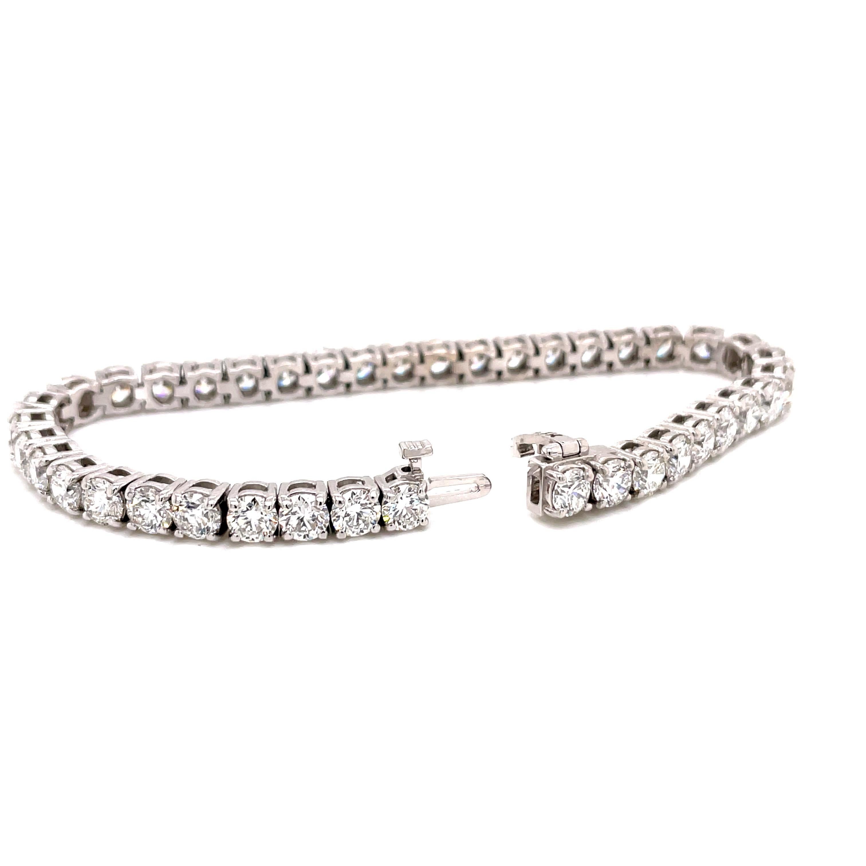 Bracelet tennis avec 14 carats de diamants 13,27 carats certifié GIA Neuf - En vente à Boston, MA