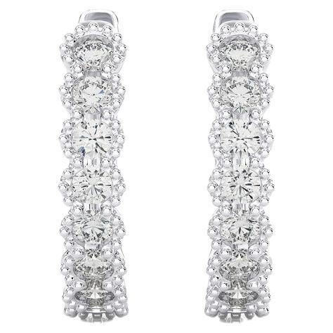 Or 14KW Boucles d'oreilles Huggie avec diamants anciens (0,37 Ct)