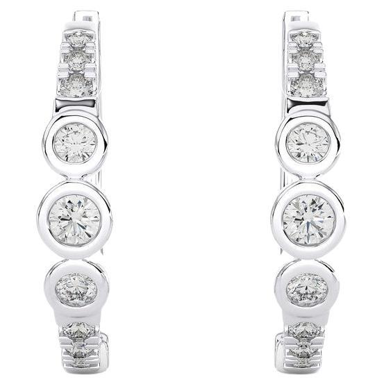 Or 14KW - Moderne  Boucles d'oreilles Huggie en diamant. (0.23 ct)