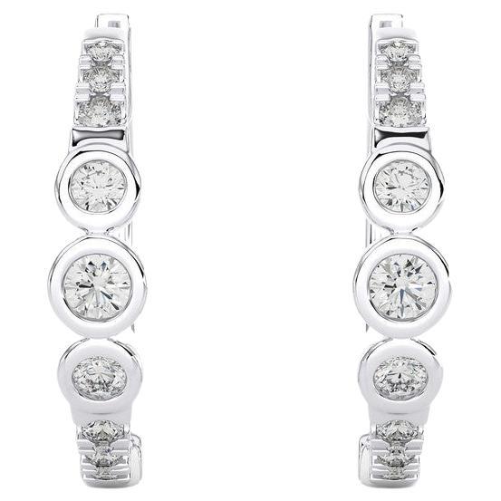 14KW Gold - Modern  Diamond Huggie Earrings. (0.23 Ct)