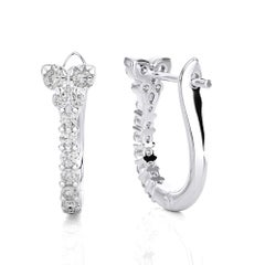 14KW Gold - Modern Diamond Huggie Earrings (0.31 Ct).