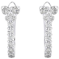 Oro de 14 quilates - Pendientes Abrazadera de Diamantes Modernos (0,31 qt).