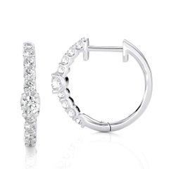 14KW Gold - Modern Diamond Huggie Earrings. (0.44 Ct)