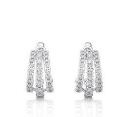 14KW Gold - Modern Diamond Huggie Earrings (0.70 Ct).