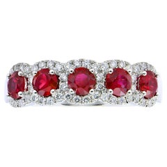 14KW Ruby with Diamond Halo Ring