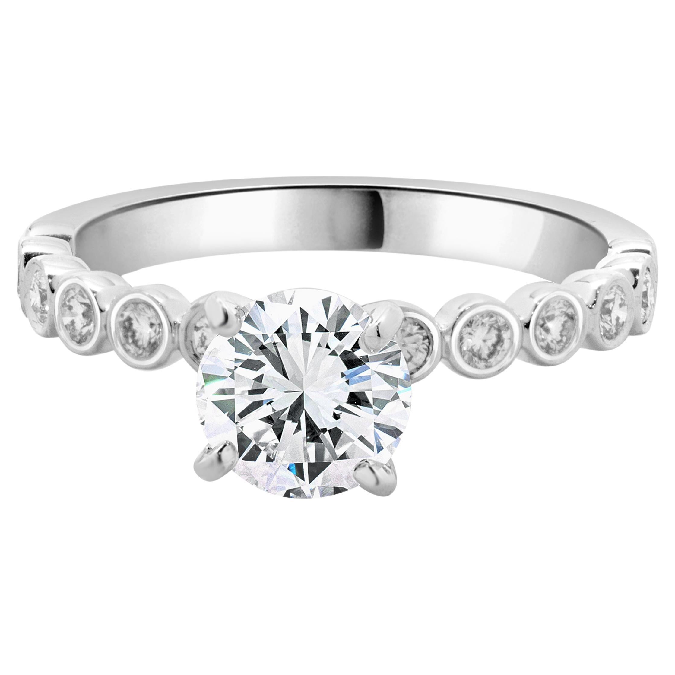 14KW Venetti Round Brilliant Cut Diamond Engagement Ring For Sale