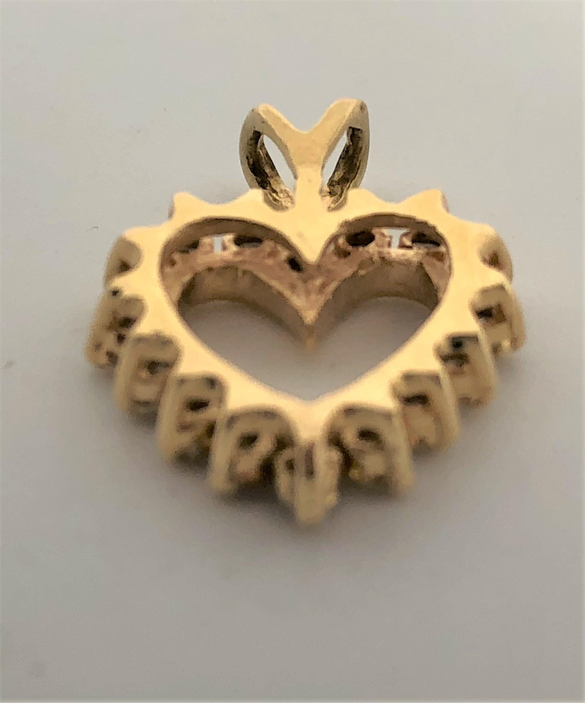 Round Cut 14KY Diamond Heart Pendant