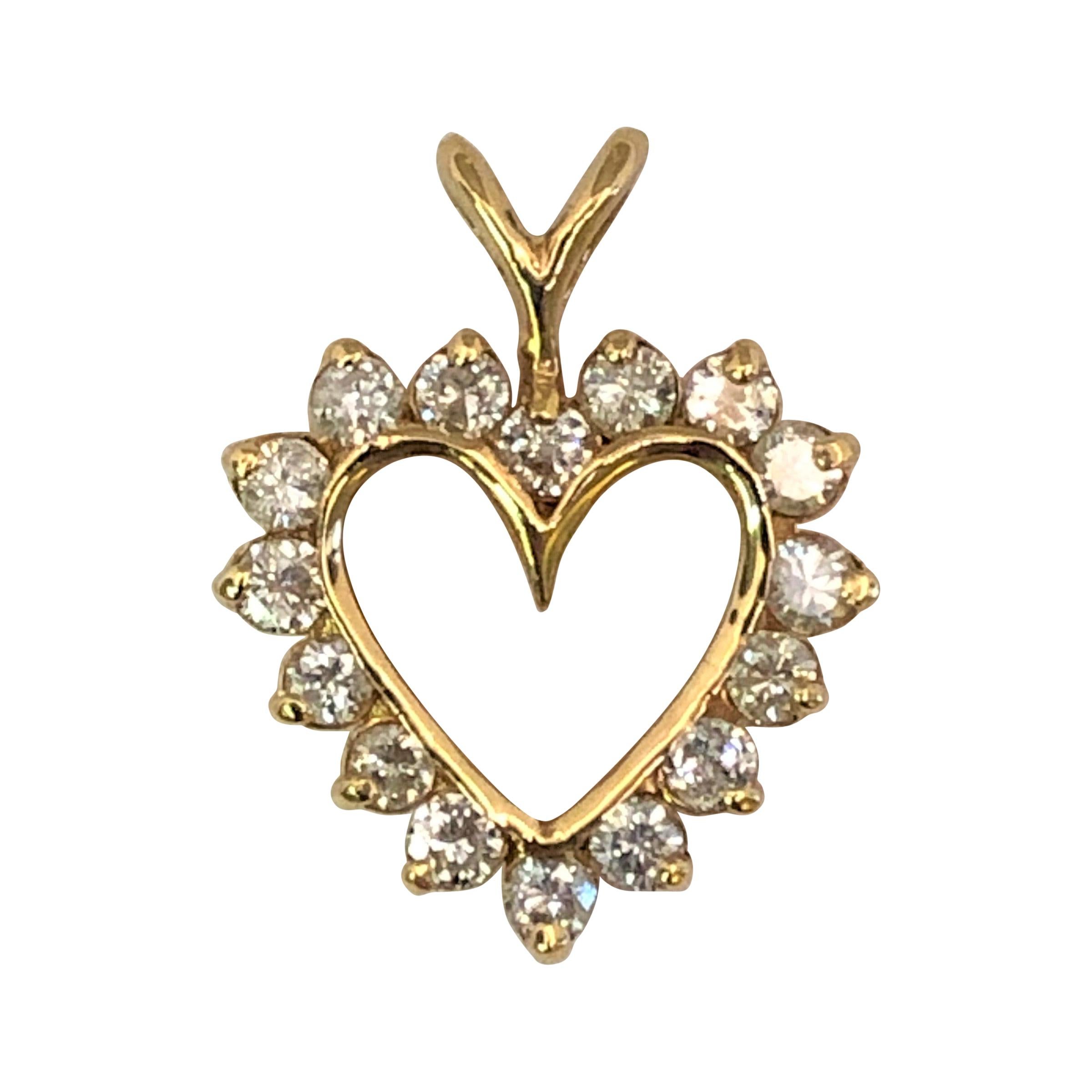 14KY Diamond Heart Pendant