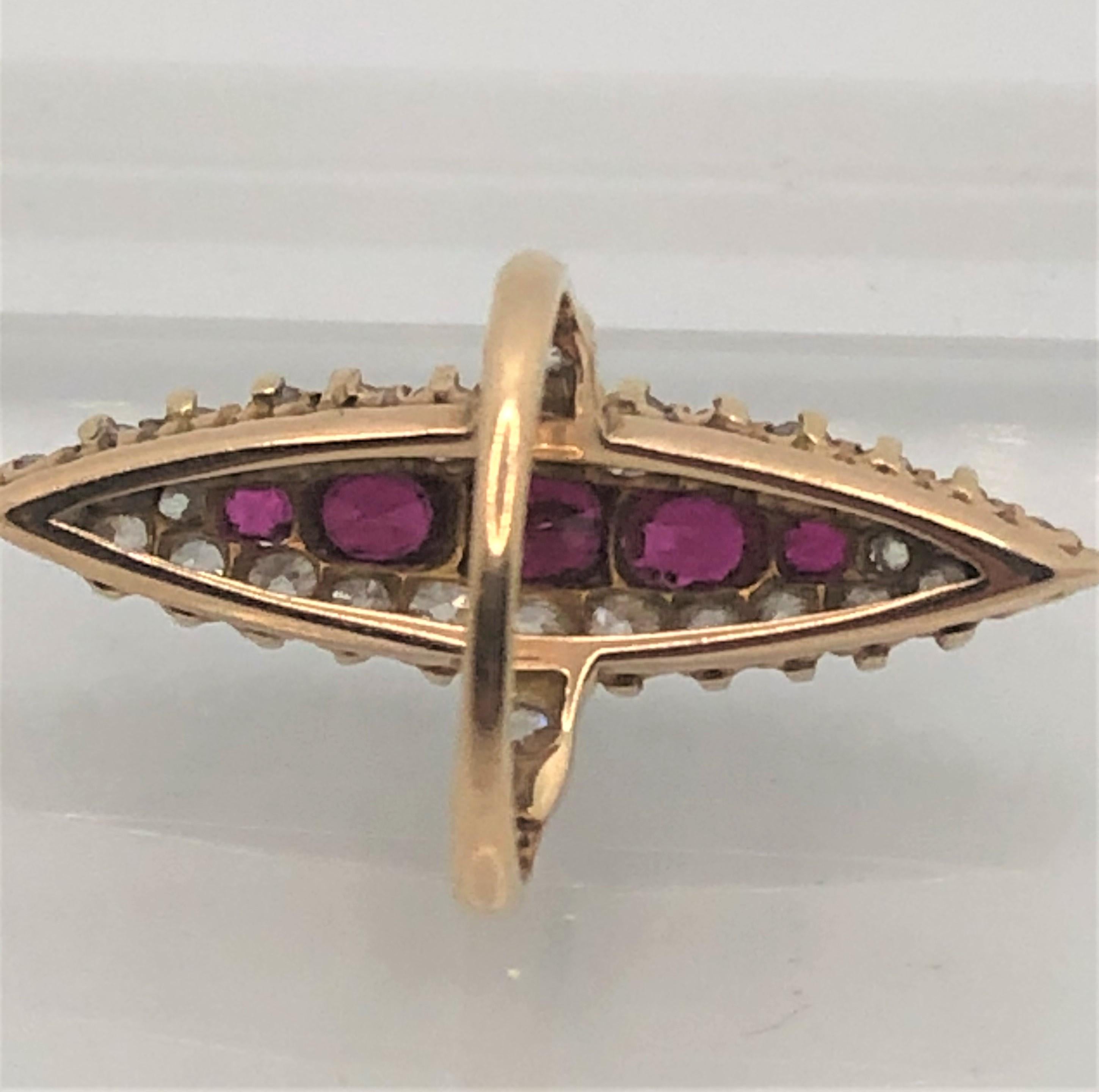 14KY Diamond Ruby Cocktail Ring In Good Condition In Cincinnati, OH