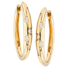 14KY Scatter Diamond Hoop Earrings
