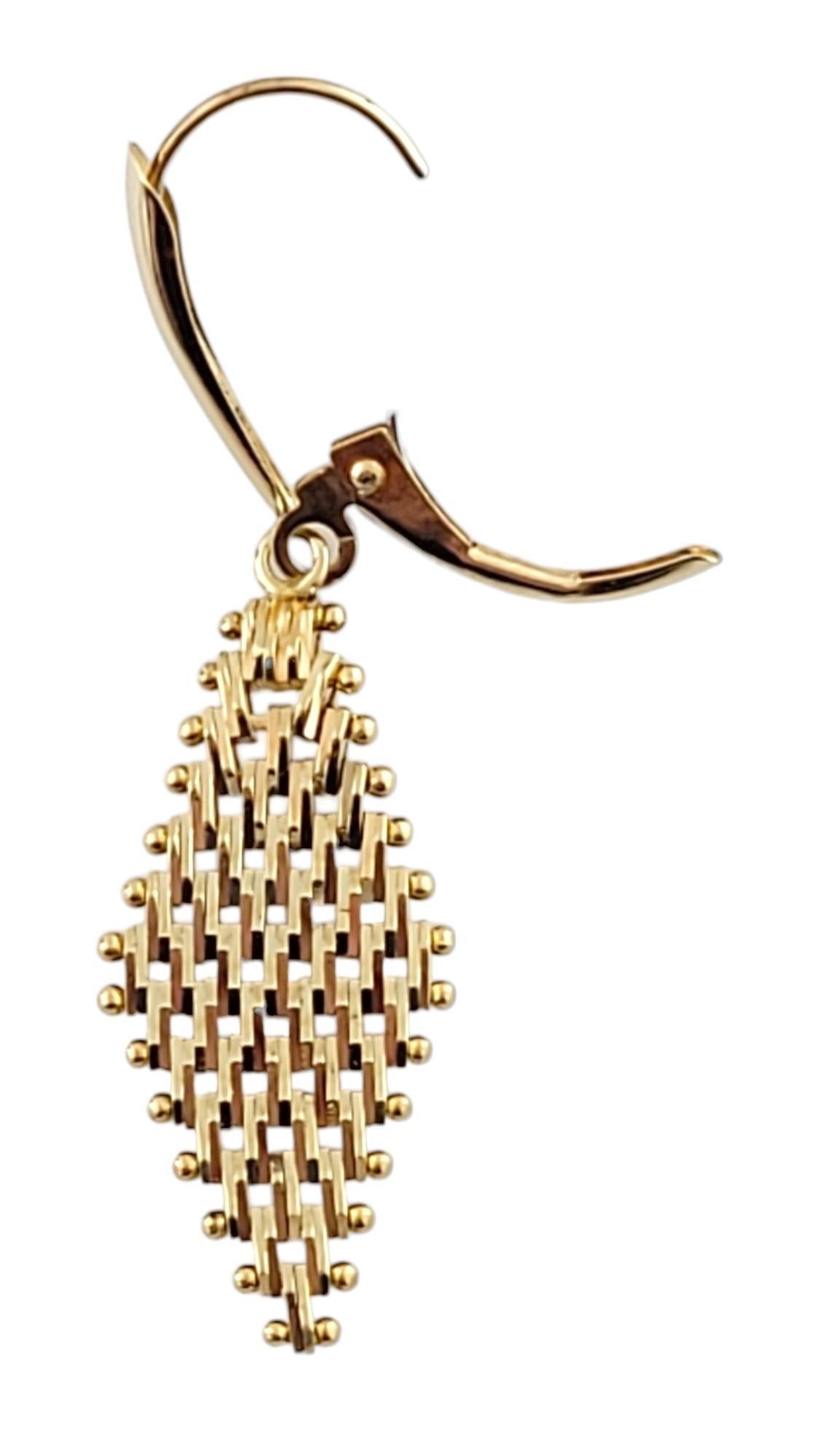 Women's 14KYellow Gold Kite Shaped Mesh Dangle Earrings #16138