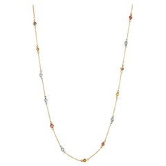 14KYG Diamond and Multi Color Necklace