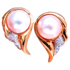 14 mm Mabe Perle Retro Clip-Ohrringe  14kt Gold 12590