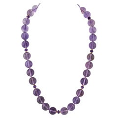 14mm Amethyst Bead and Yellow Gold Accented Necklace KIM