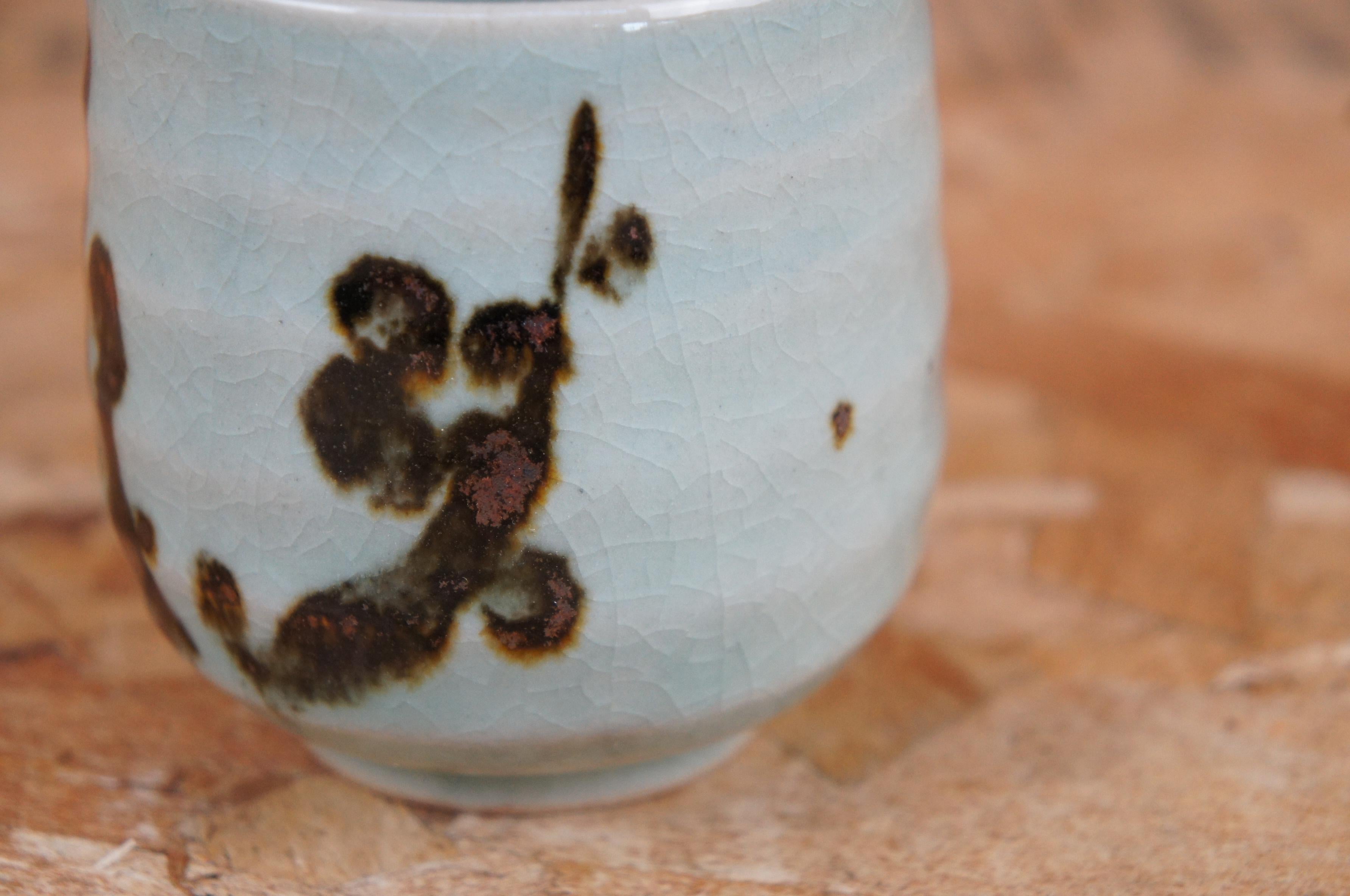 14pc Vintage Japanese Porcelain Tea Coffee Service Saki Cup Saucer Box Set 7
