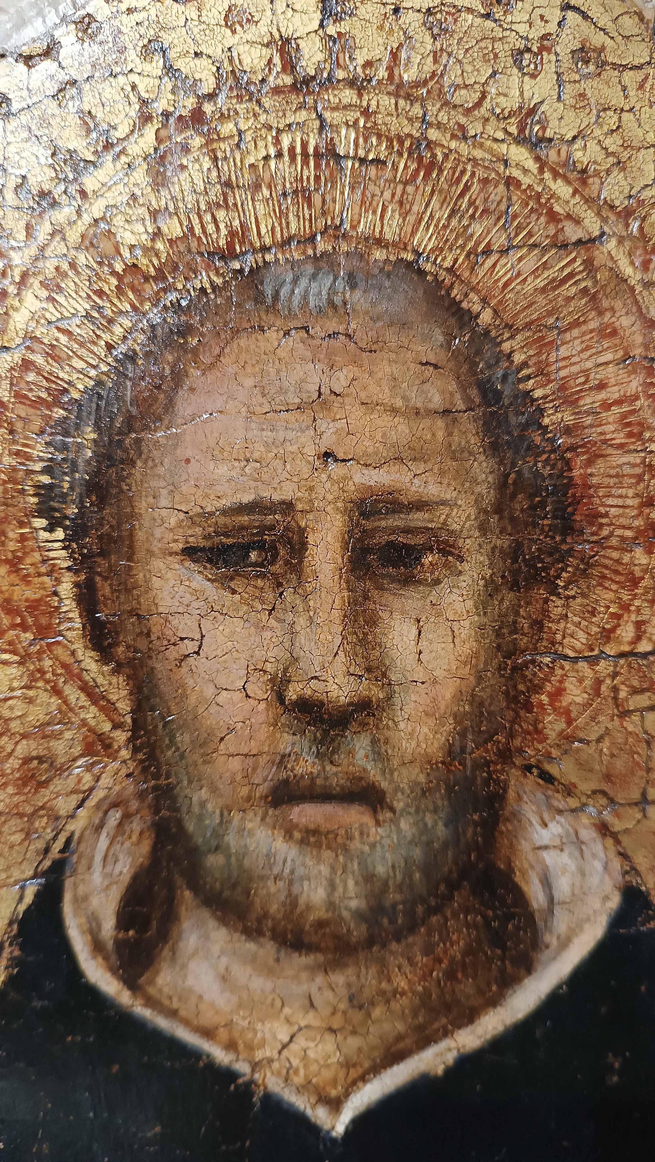 Renaissance 14e-15e siècle Panneau en bois avec fond d'or représentant SAINT THOMAS AQUINAS en vente