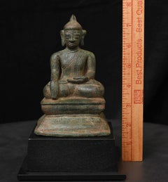 14th/15thC Burmese Buddha. Animated, Well Cast, Great Patina. Rare Type