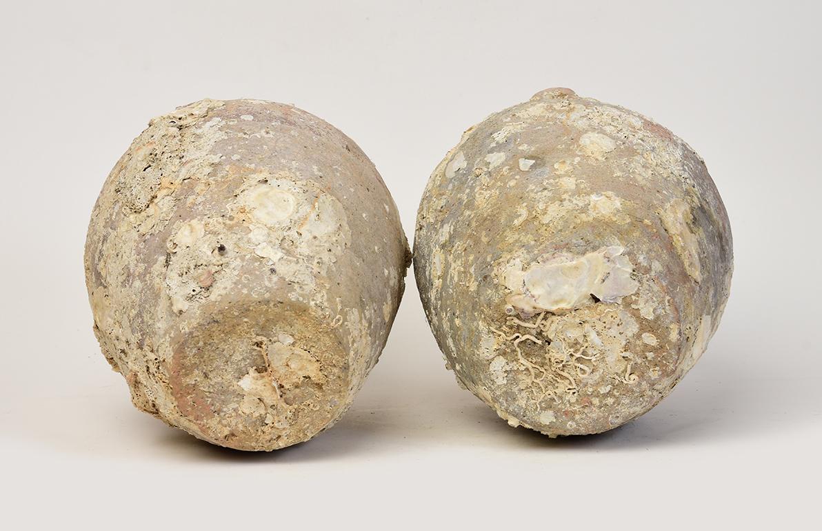 14th-16th Century, Sukhothai, A Pair of Antique Thai Pottery Jars from Shipwreck 5