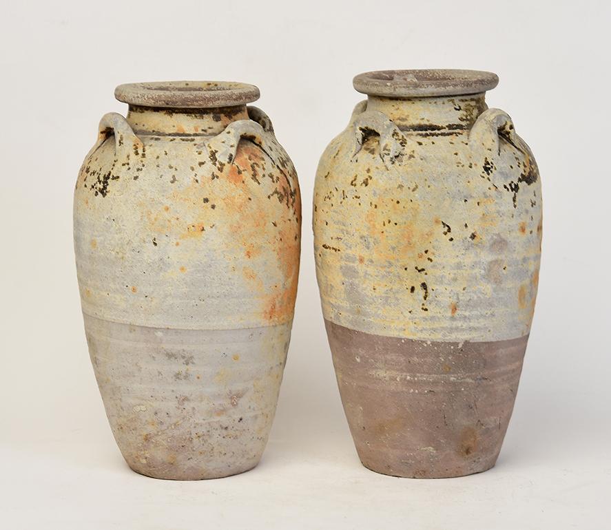 14th-16th Century, Sukhothai, A Pair of Antique Sukhothai Pottery Jars For Sale 3