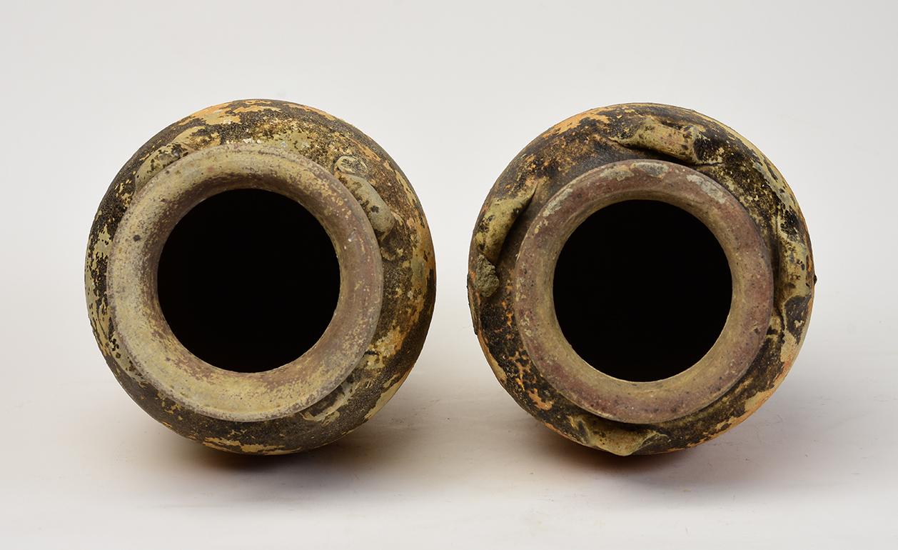 14th-16th Century, Sukhothai, A Pair of Antique Sukhothai Pottery Jars 5