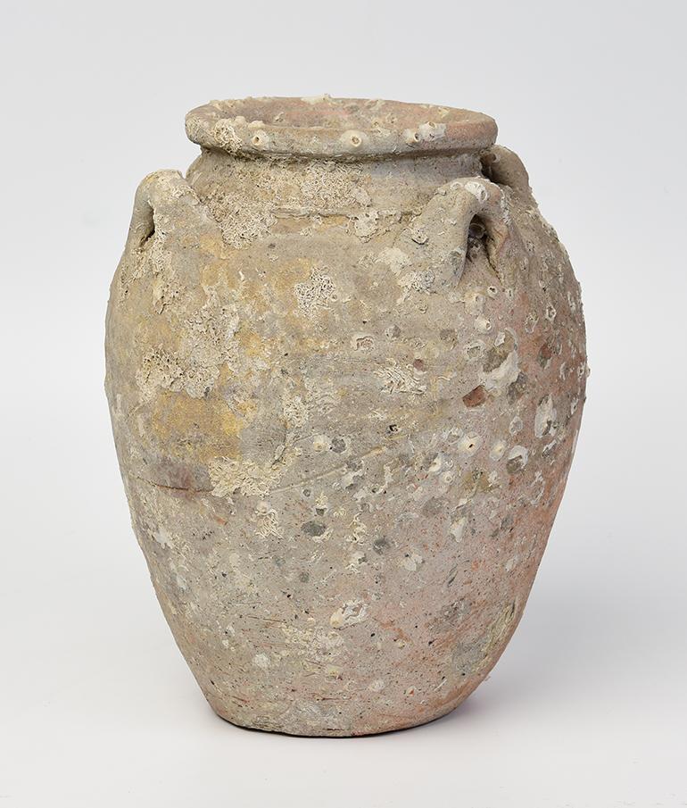 14th-16th Century, Sukhothai, Antique Sukhothai Pottery Jar from Shipwreck For Sale 3