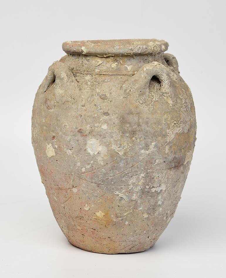 18th Century and Earlier 14th-16th Century, Sukhothai, Antique Sukhothai Pottery Jar from Shipwreck For Sale