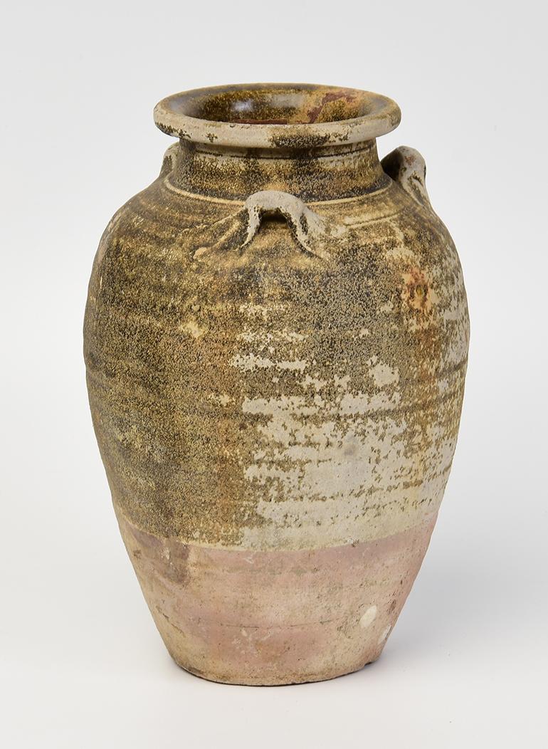 14th-16th Century, Sukhothai, Antique Thai Sukhothai Pottery Jar For Sale 3