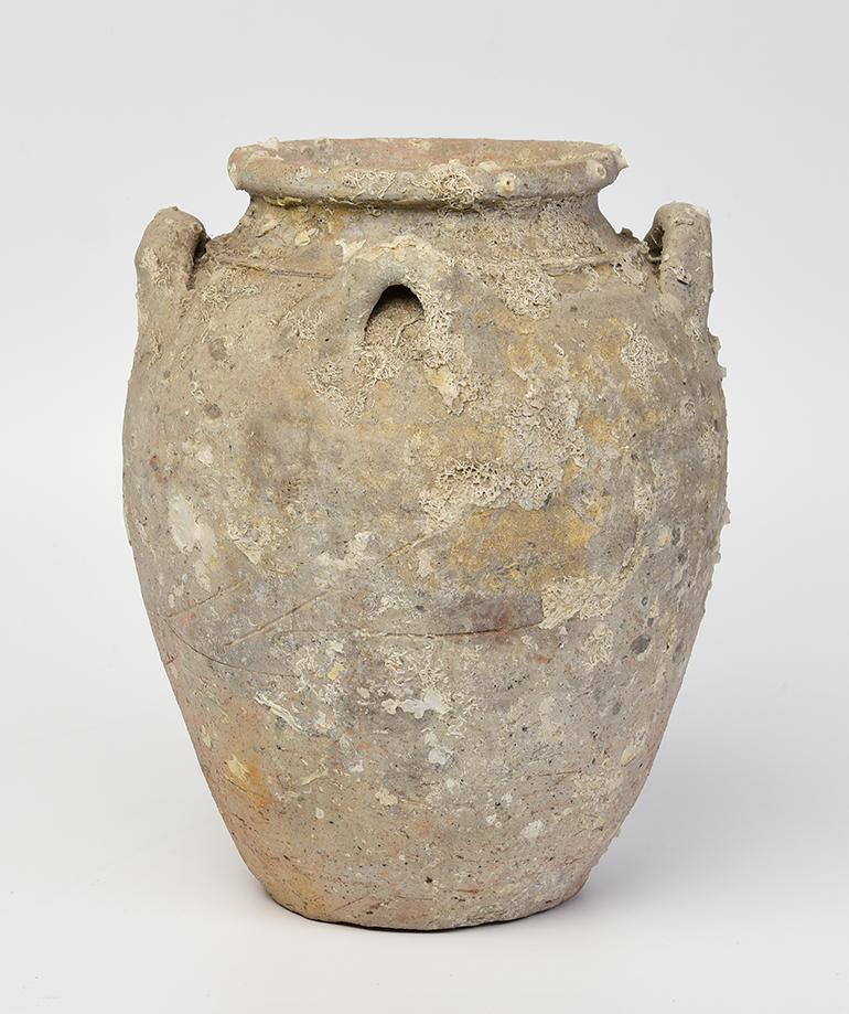 14th-16th Century, Sukhothai, Antique Sukhothai Pottery Jar from Shipwreck For Sale 1