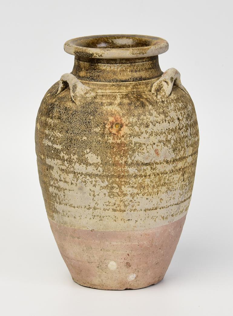 14th-16th Century, Sukhothai, Antique Thai Sukhothai Pottery Jar For Sale 4