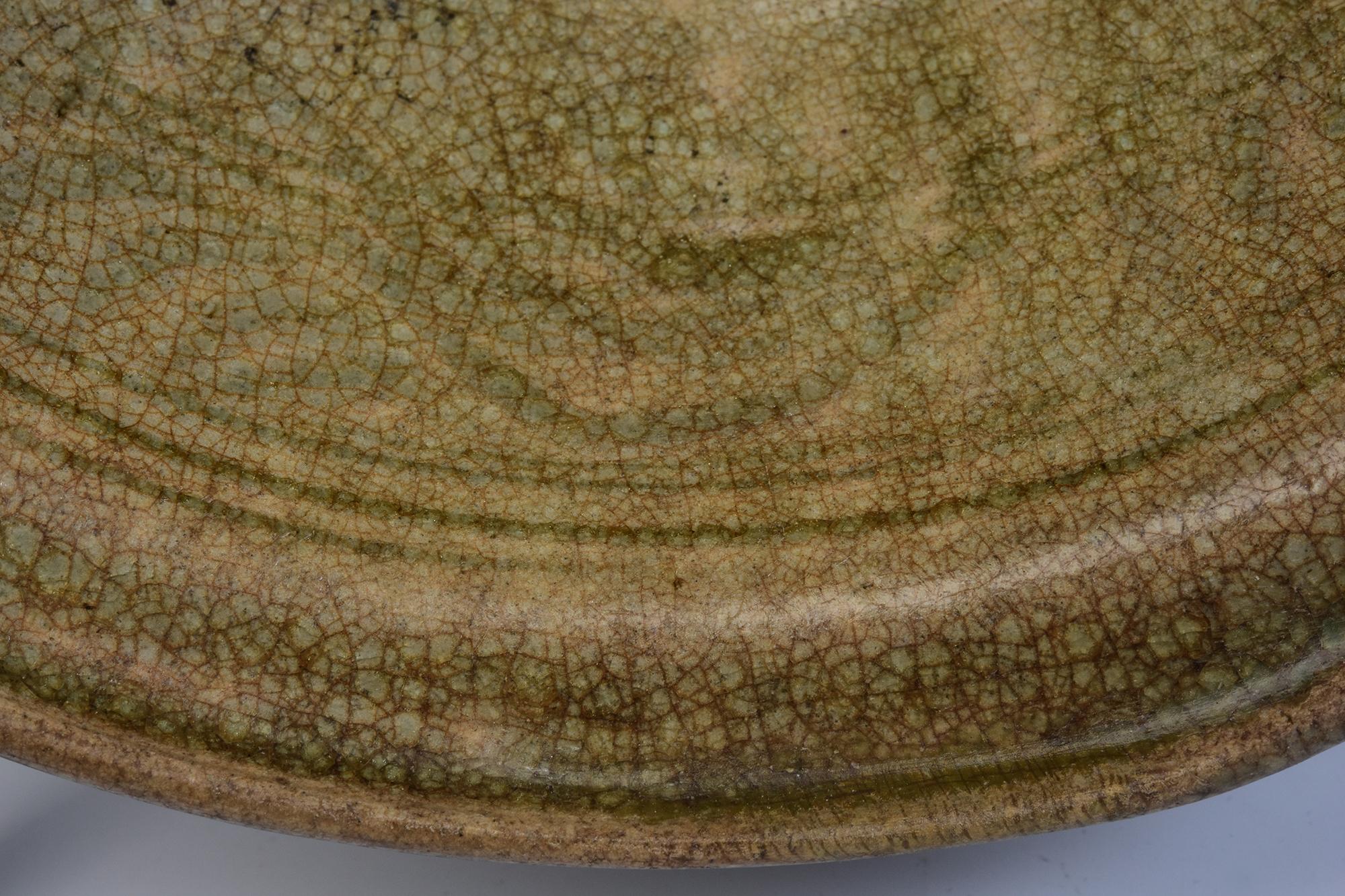18th Century and Earlier 14th - 16th Century, Sukhothai, Antique Sukhothai Thai Celadon Glazed Dish