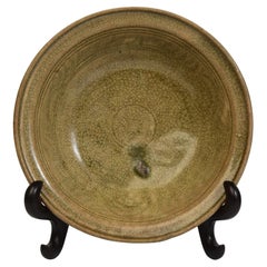 14th - 16th Century, Sukhothai, Antique Sukhothai Thai Celadon Glazed Dish