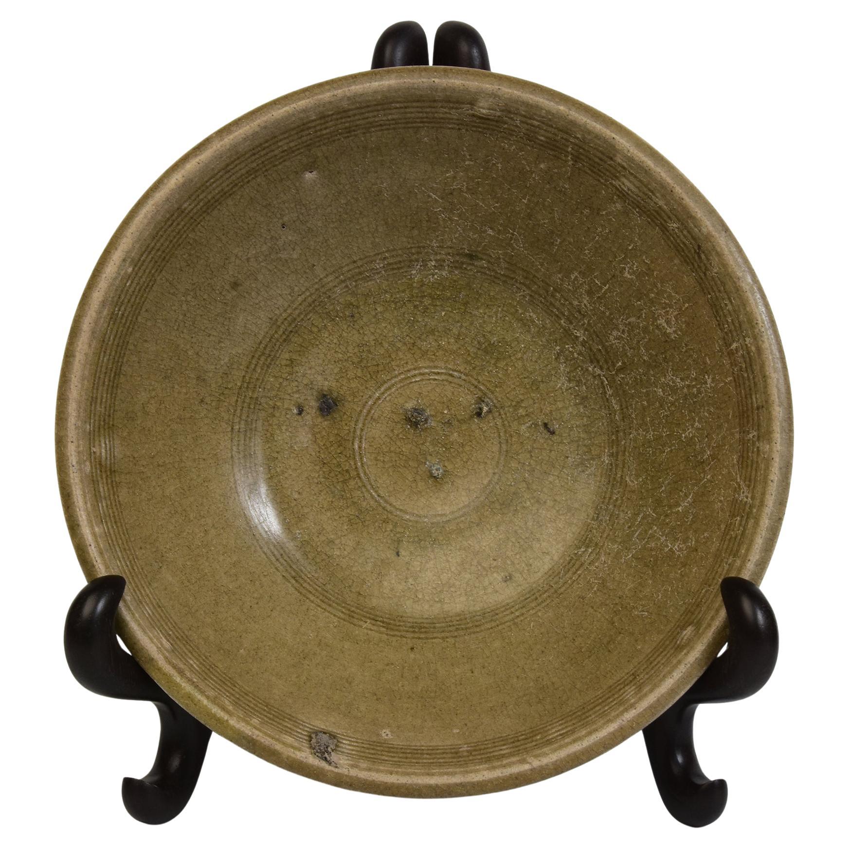 14th - 16th Century, Sukhothai, Antique Sukhothai Thai Celadon Glazed Dish For Sale
