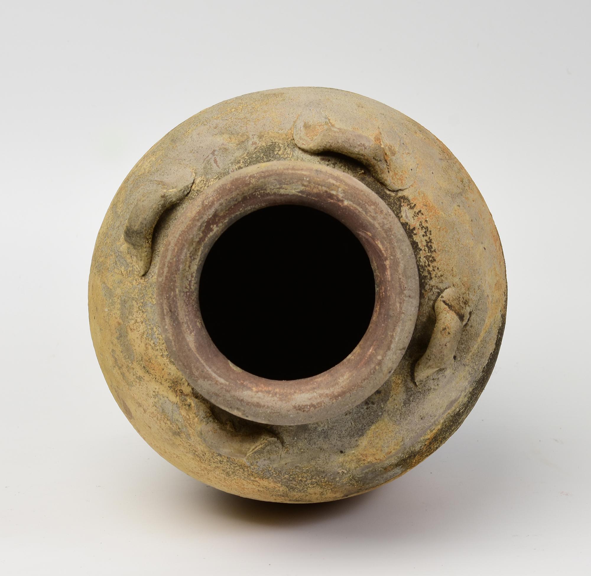 14th-16th Century, Sukhothai, Antique Thai Sukhothai Pottery Jar For Sale 6