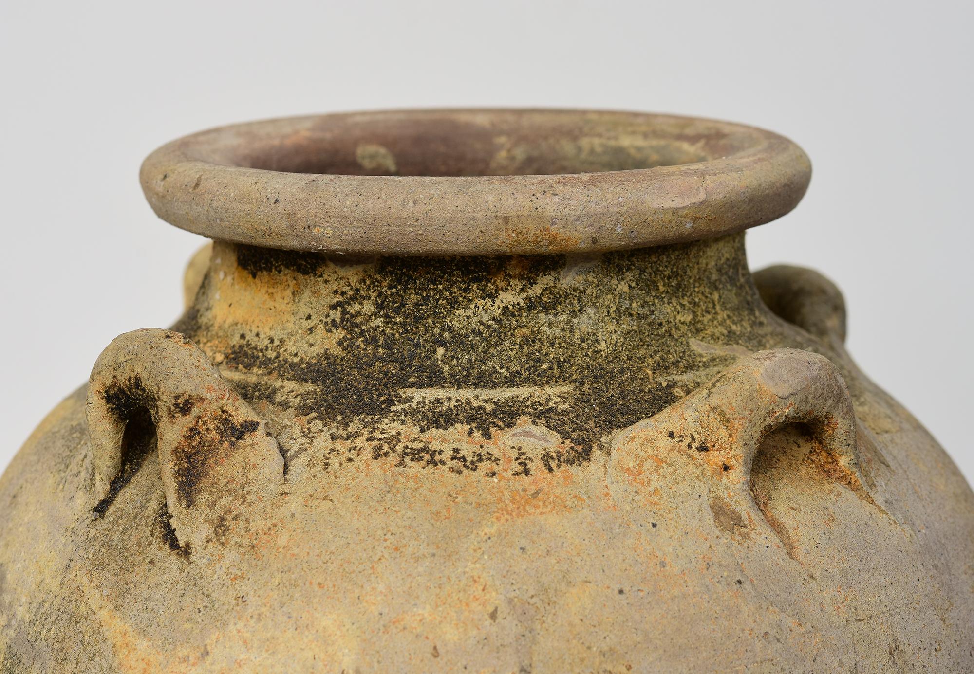 Antique Thai Sukhothai pottery jar.

Age: Thailand, Sukhothai Period, 14th - 16th Century
Size: Height 32.5 C.M. / Width 20 C.M.
Condition: Nice condition overall (some expected degradation due to its age).

100% Satisfaction and authenticity