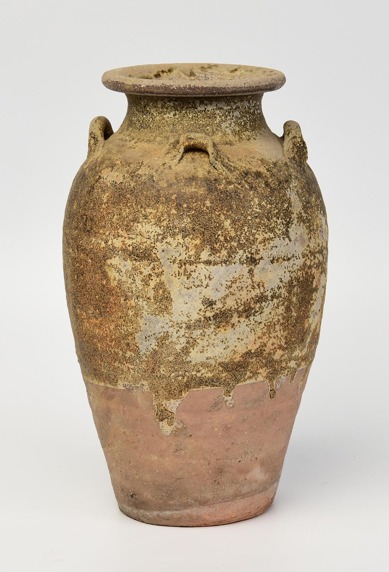 14th-16th Century, Sukhothai, Antique Thai Sukhothai Pottery Jar For Sale 1