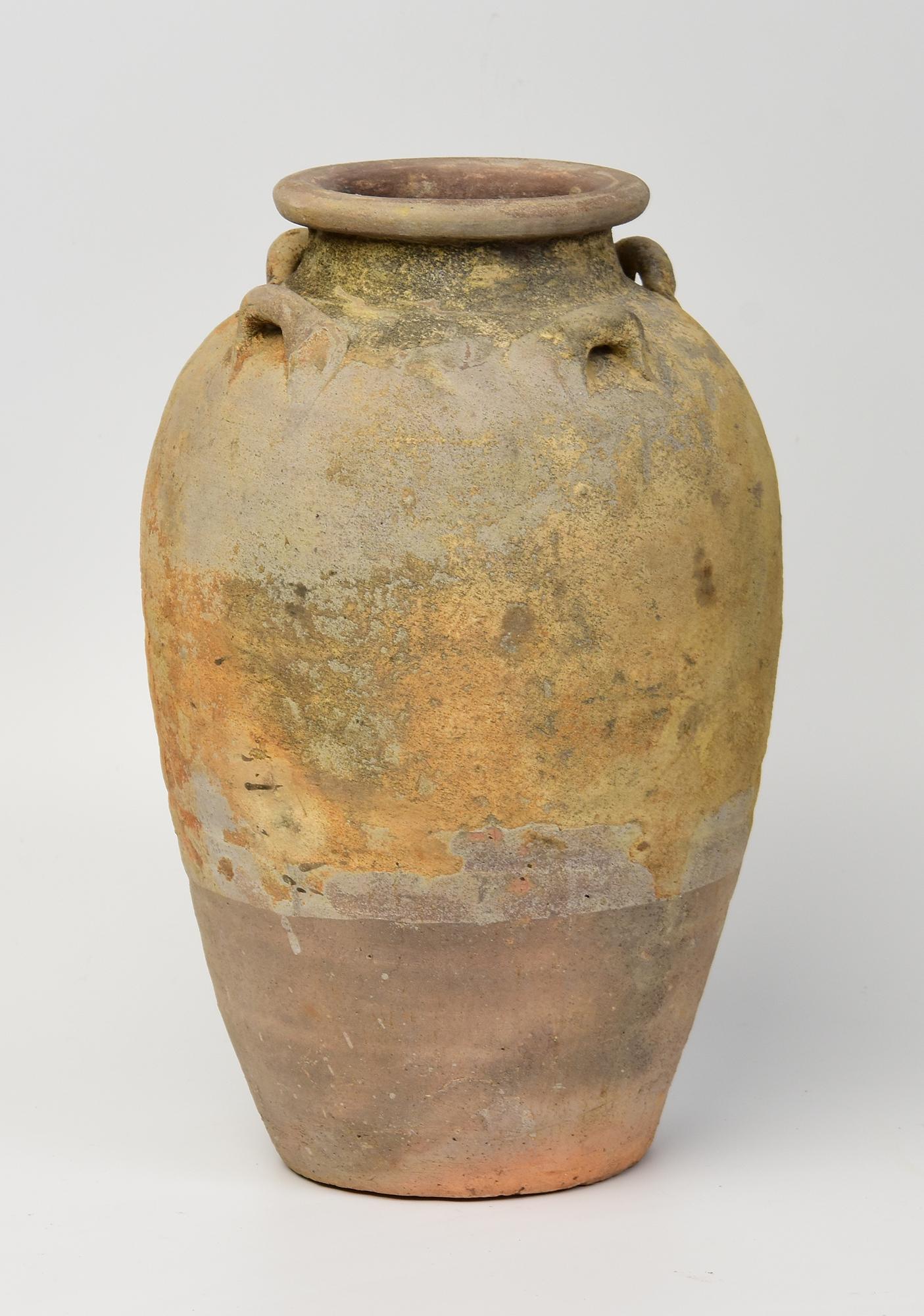 14th-16th Century, Sukhothai, Antique Thai Sukhothai Pottery Jar For Sale 2