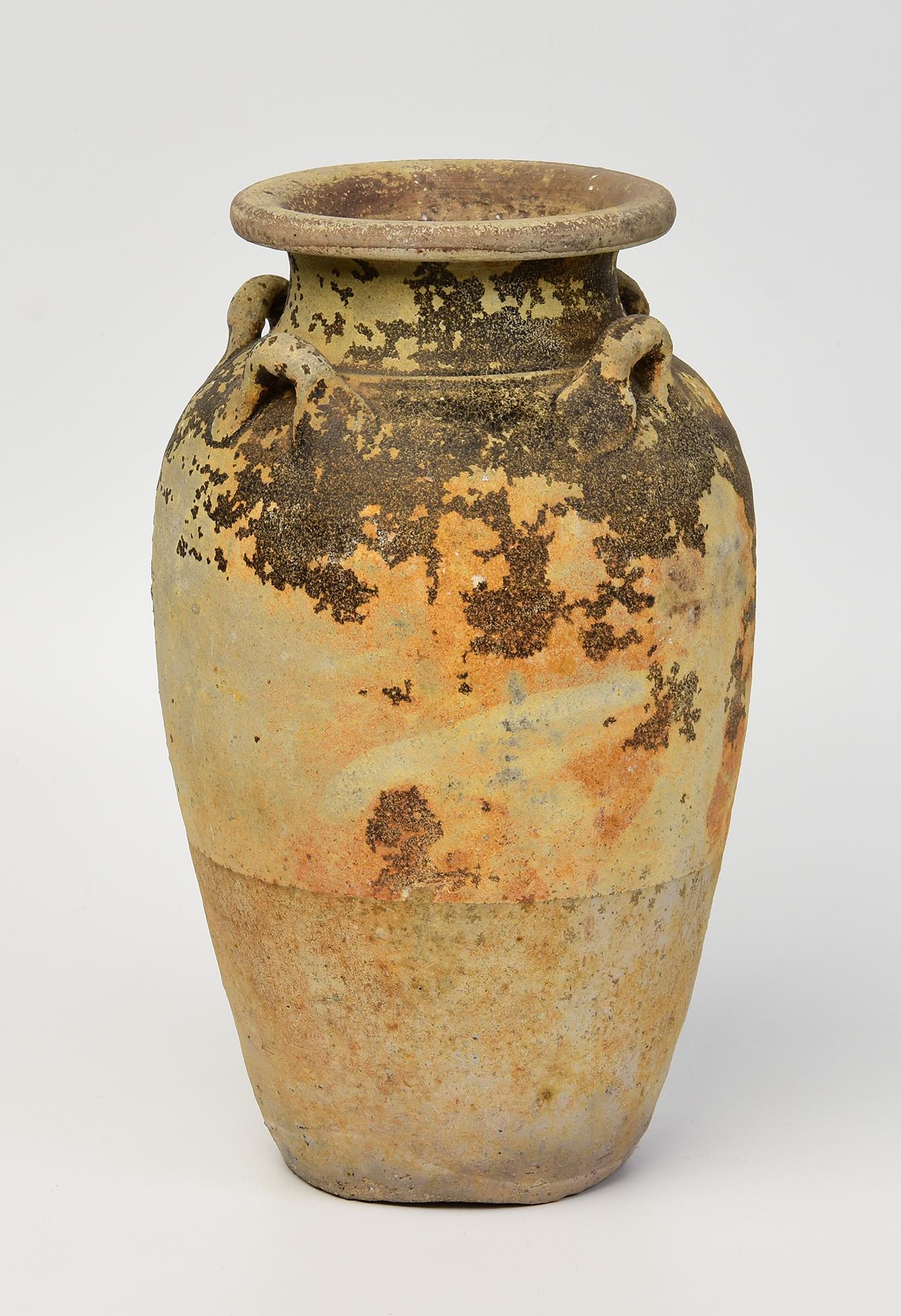 14th-16th Century, Sukhothai, Antique Thai Sukhothai Pottery Jar For Sale 4