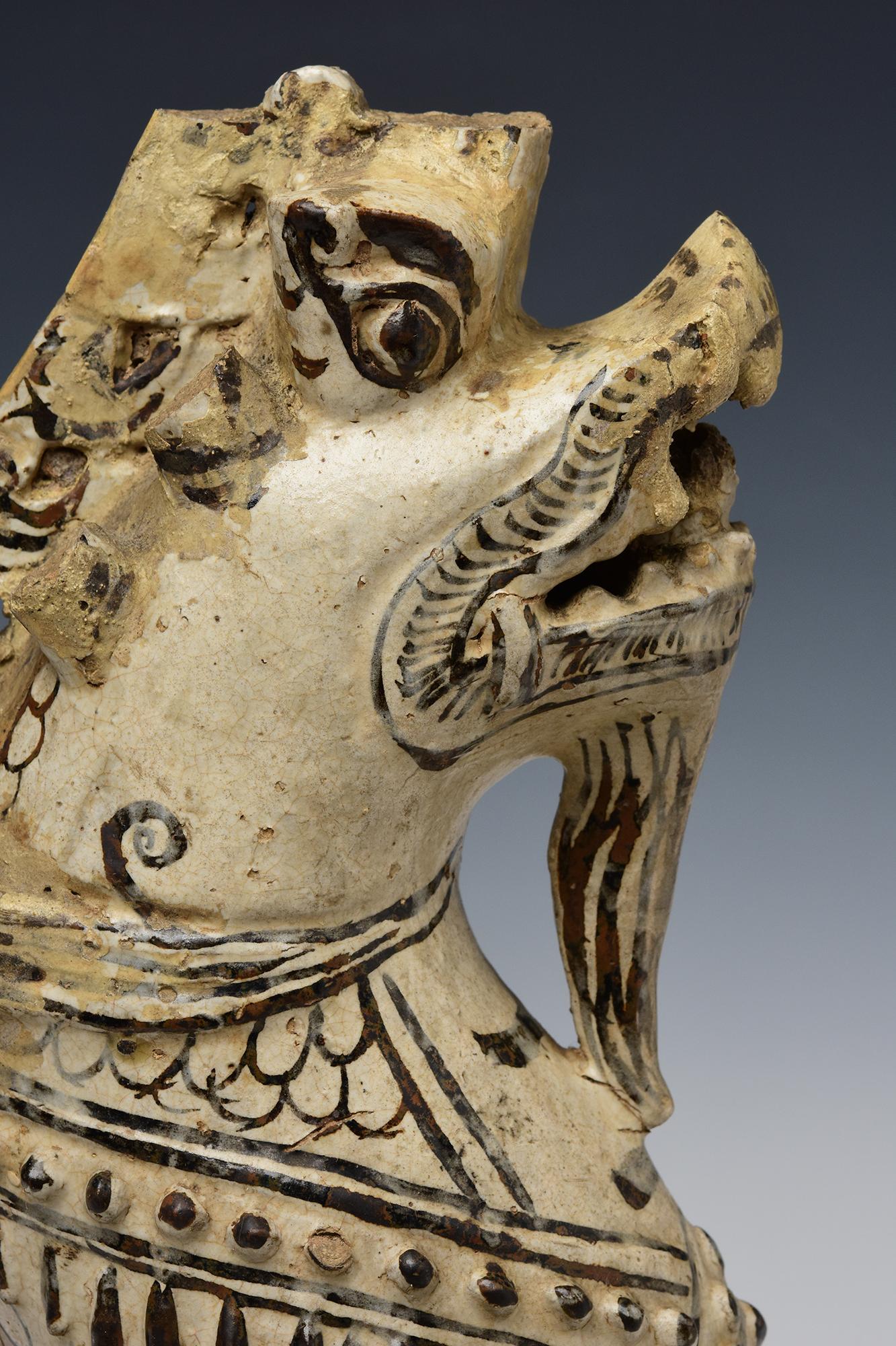 14th-16th Century, Sukhothai, Antique Thai Sukhothai Stoneware Naga For Sale 6