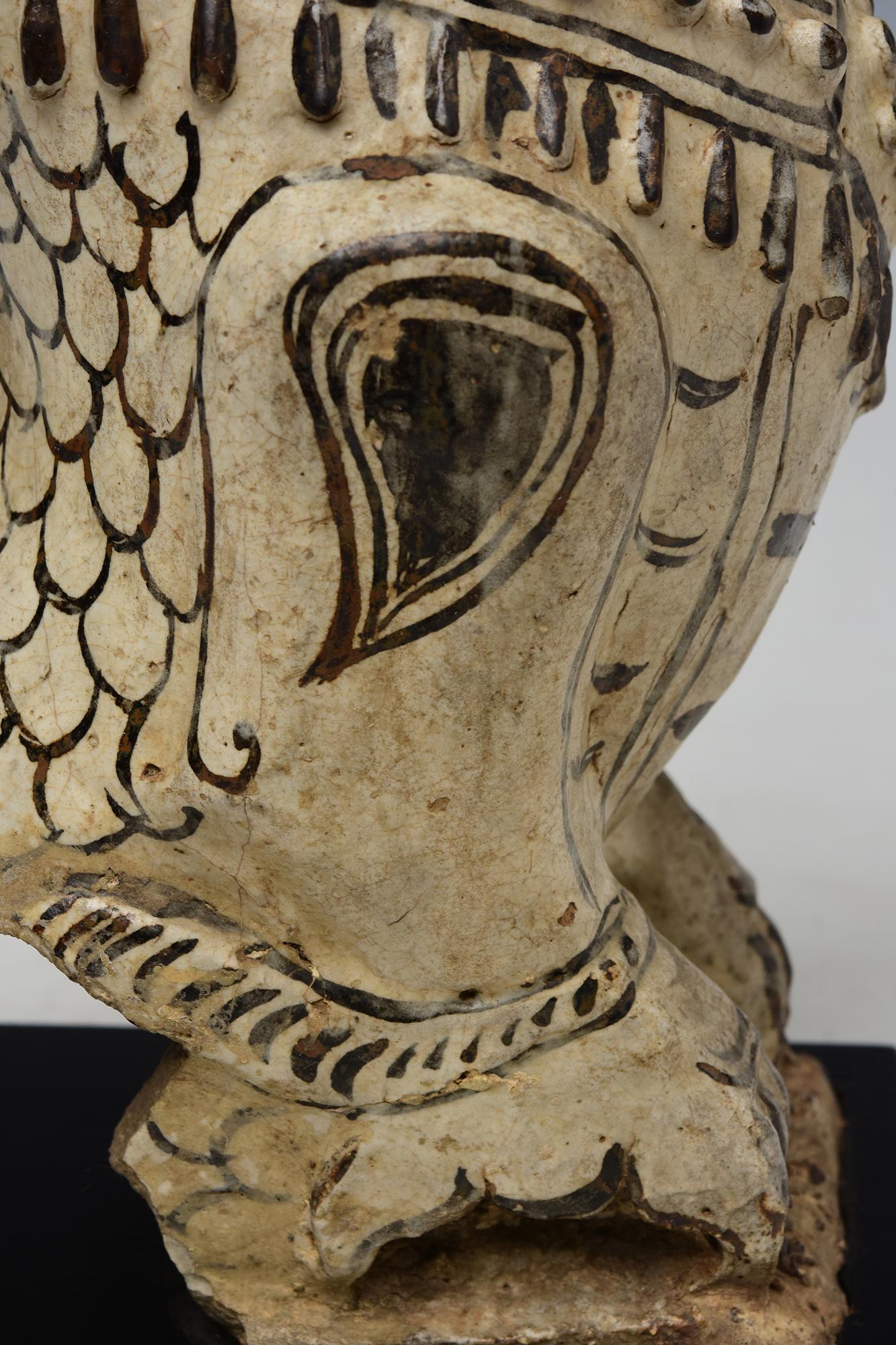 14th-16th Century, Sukhothai, Antique Thai Sukhothai Stoneware Naga For Sale 5