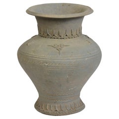 14th-16th Century, Sukhothai, Antique Thailand Sukhothai Stoneware Pottery Jar