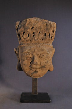 14th Century, Stone Bodhisattva Head, Ming Dynasty, Art of China