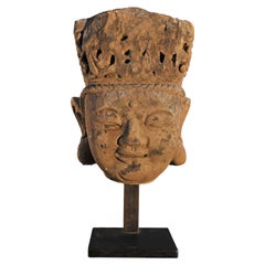 14° secolo, Testa di Bodhisattva in pietra, Dinastia Ming, Arte della Cina