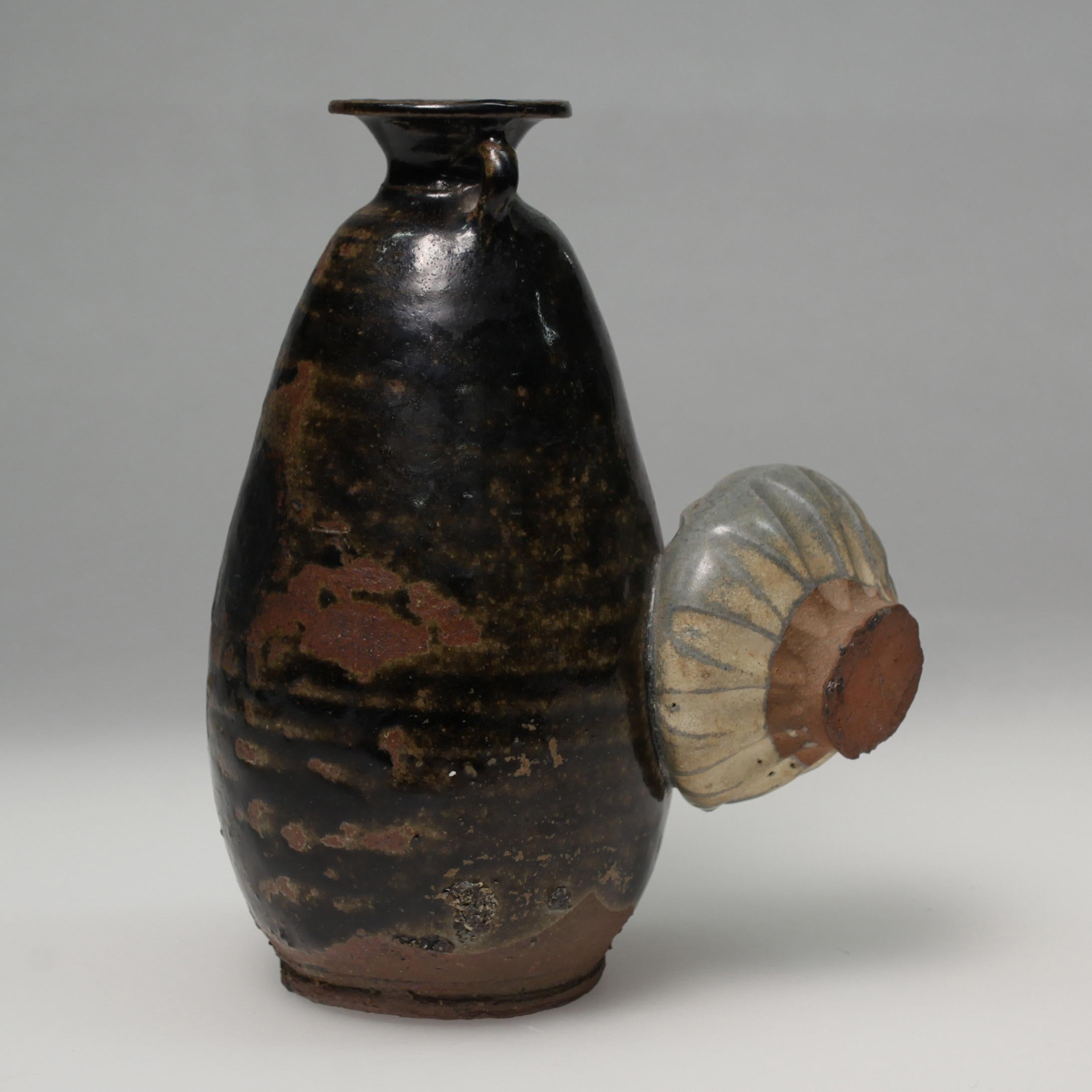 14th Century Sukhothai Ceramic Jar with Fused Pot For Sale 1