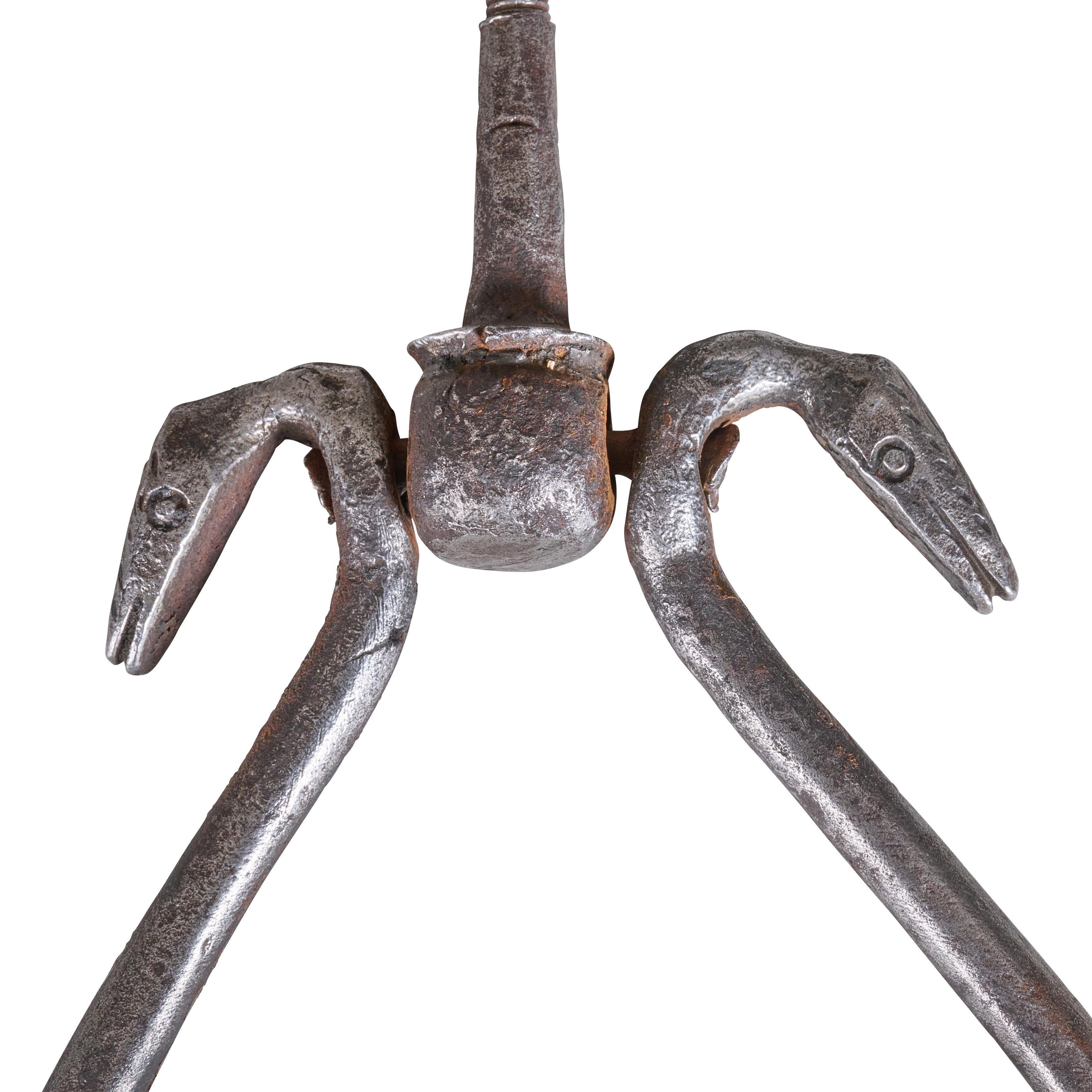 14th Century Wrought Iron Door Knocker In Good Condition For Sale In Chicago, IL