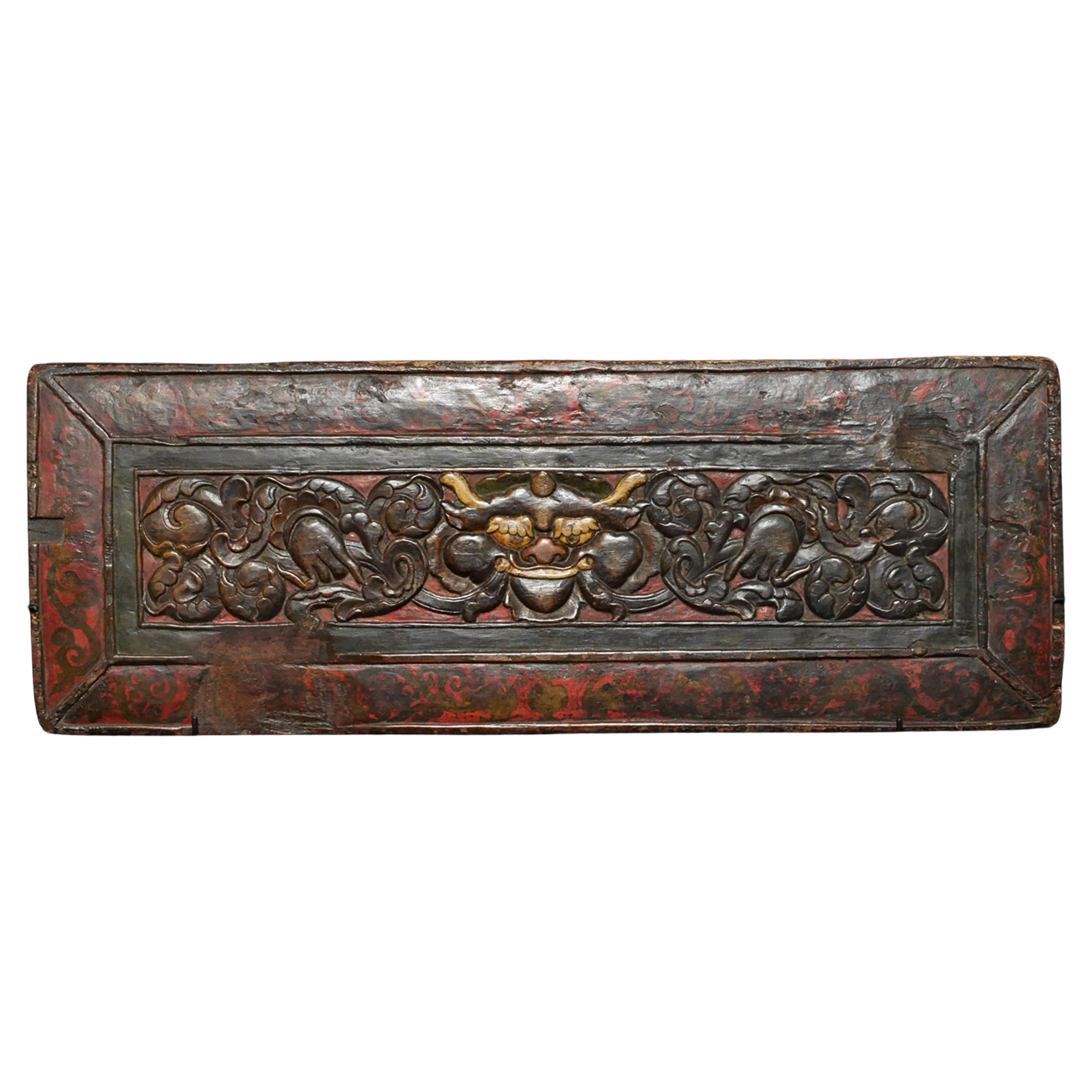 14thC Tibetan Book Cover. Superb example- Unique Early Tibet Relic For Sale