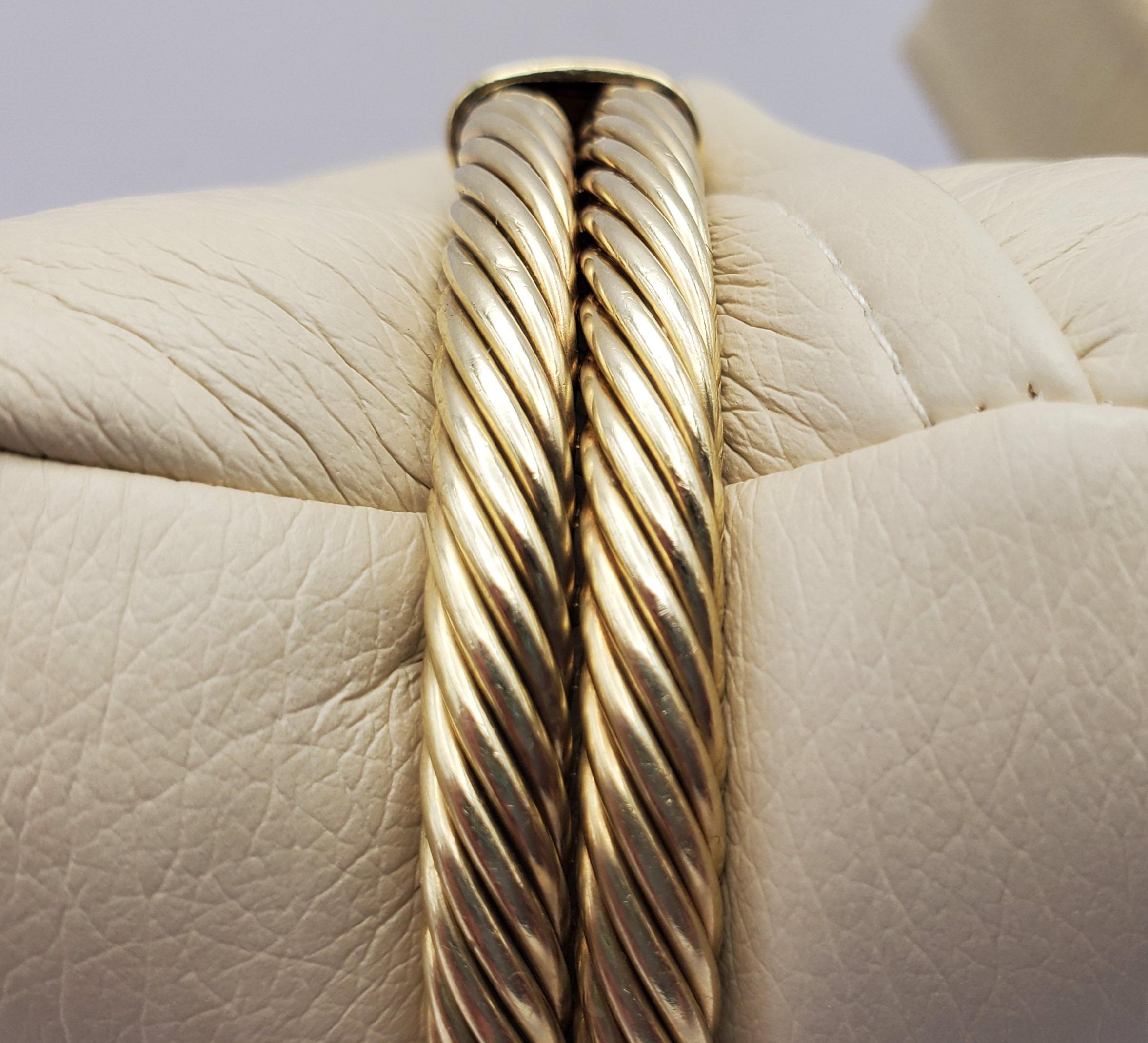 14TT Classic Double Cable Diamond Pave X Manschettenarmband 8