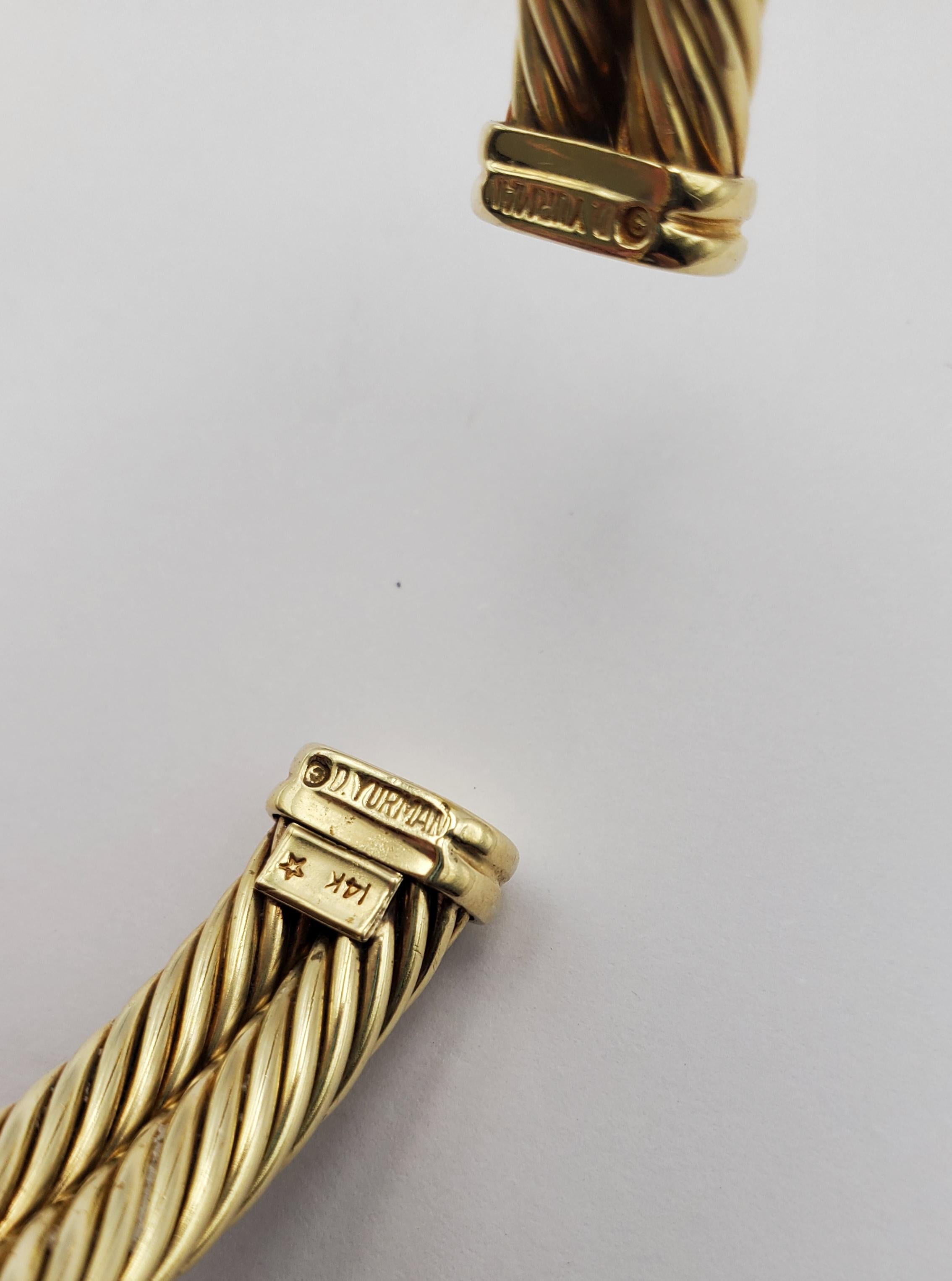 14TT Classic Double Cable Diamond Pave X Cuff Bracelet  For Sale 3