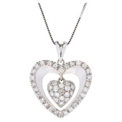 14W Diamond Heart Dangle Necklace
