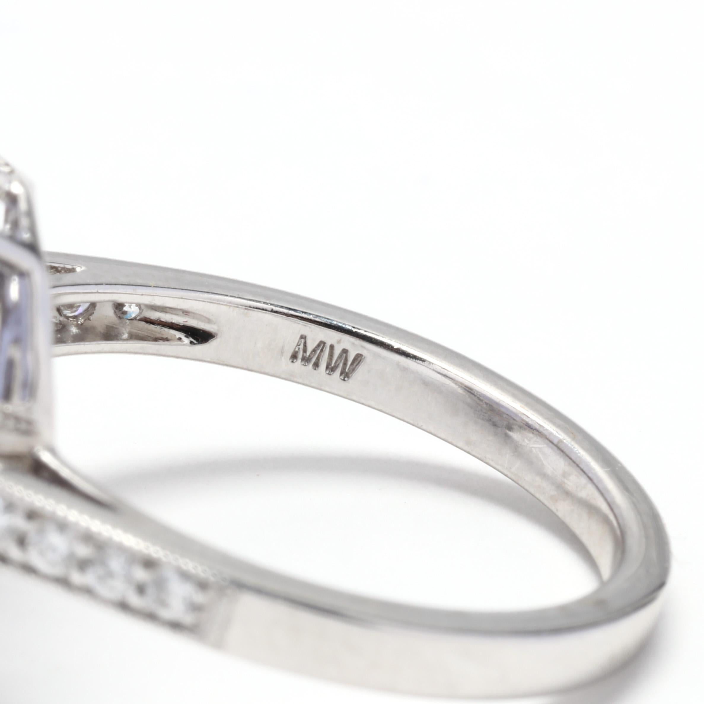 Women's or Men's 14W Purple Tourmaline & Diamond Ring For Sale